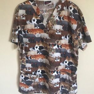 CATS short sleeve scrub top